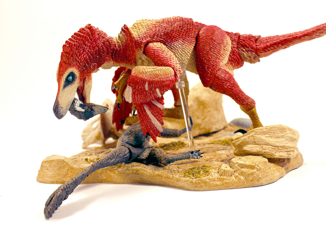 3J Tierfiguren-Set Dinosaurier 2-tlg Spielfiguren m Velociraptor Archaeopteryx 